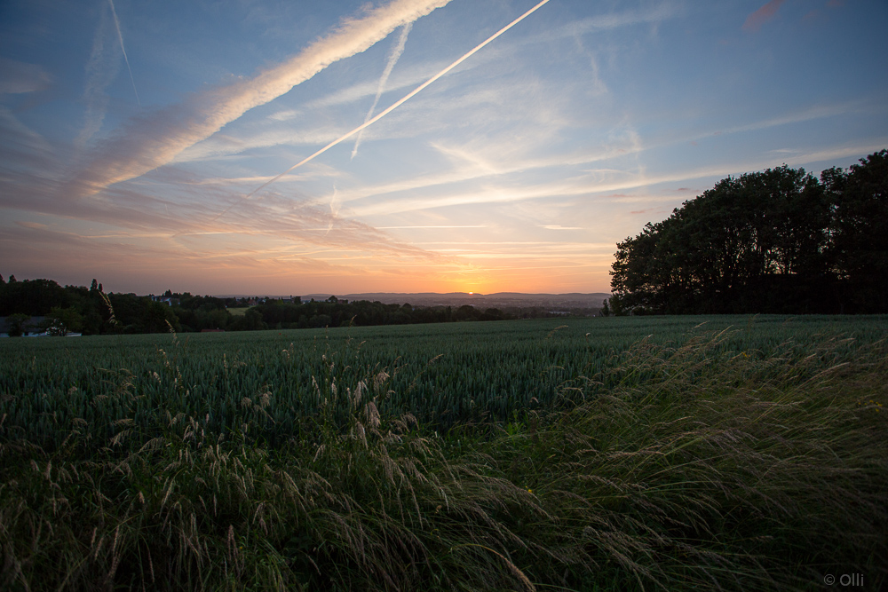 Weitblick mit Sonnenuntergang