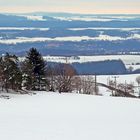 Weite Schneeflächen soweit das Auge reicht in der Sächsischen Schweiz...