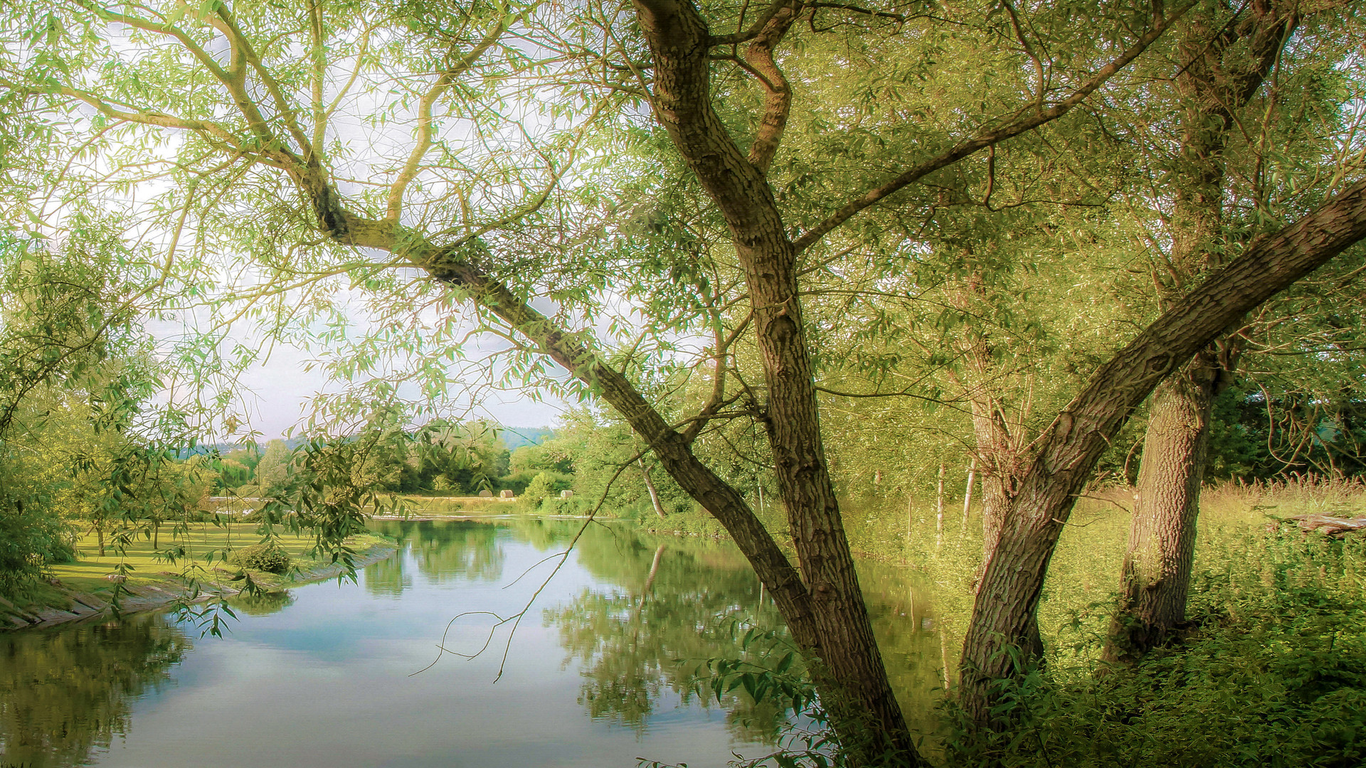  Weiter Blick auf die Risle in der Normandie