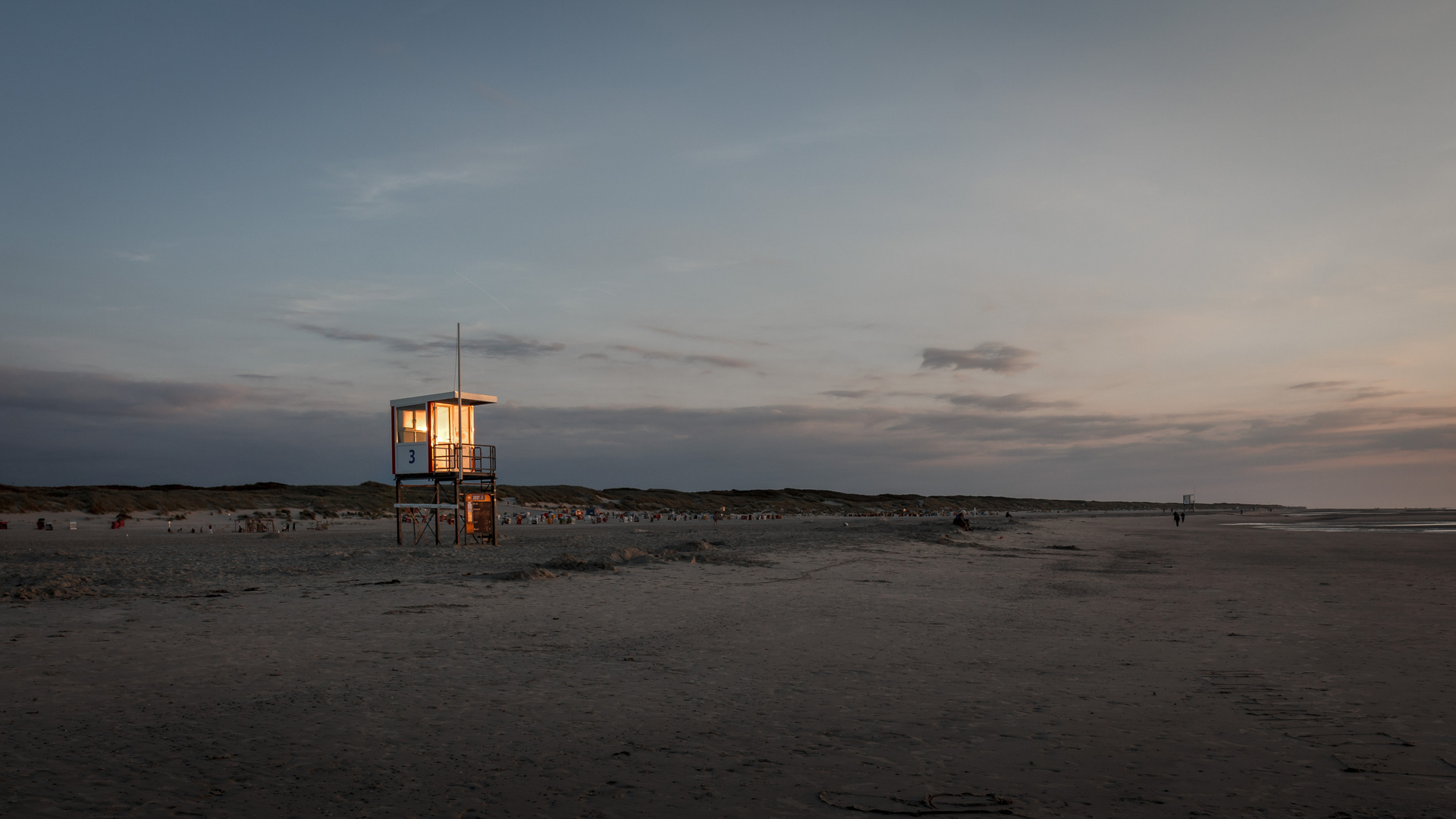 Weiter Blick auf schmaler Insel (Juist)