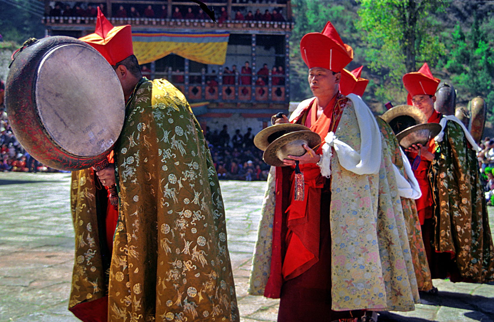 Welcome dance of the Lamas in Paro Dzong