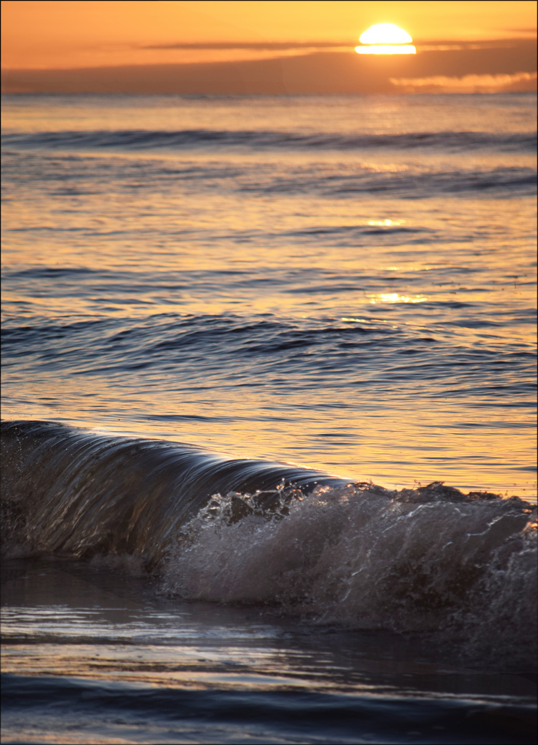 Welle im Sonnenuntergang