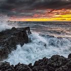 wellen im Sonnenuntergang, Schottland