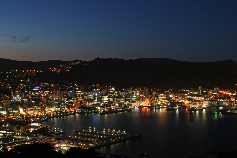 Wellington Harbour & CBD @ night