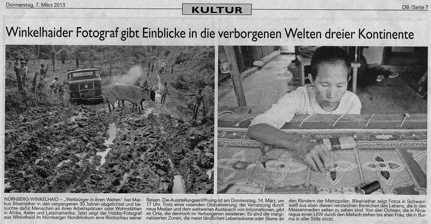 "Weltbürger in ihren Welten" in der Tageszeitung bis 2.8.13 zu sehen!