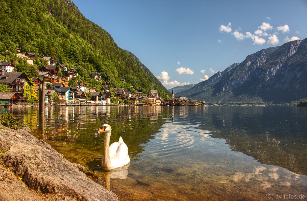 Welterbe Ort Hallstatt beim Hallstätter See im Salzkammergut