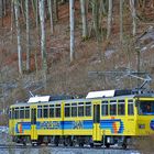 Wendelsteinzahnradbahn in Brannenburg vor der Einfahrt in die Talstation