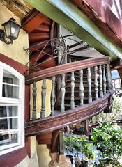 Wendeltreppe am Fachwerkhaus