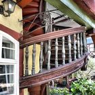 Wendeltreppe am Fachwerkhaus