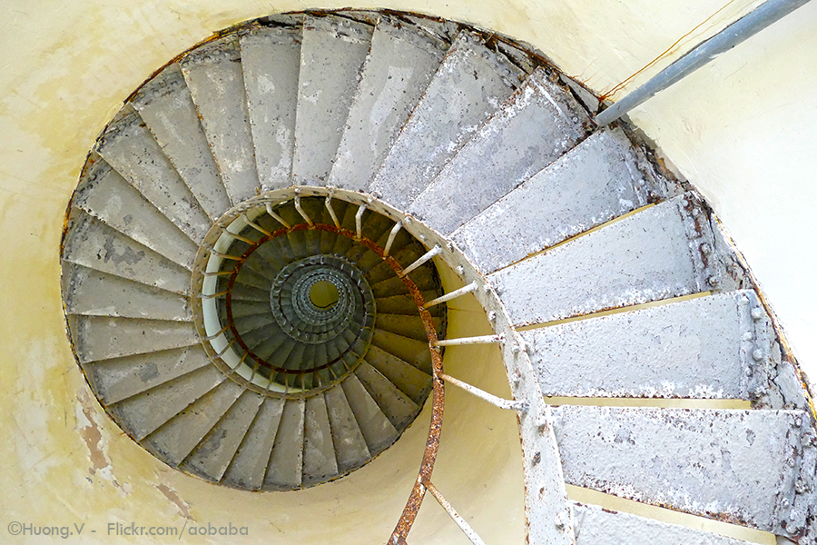 Wendeltreppe im ältesten Leuchtturm Vietnams.