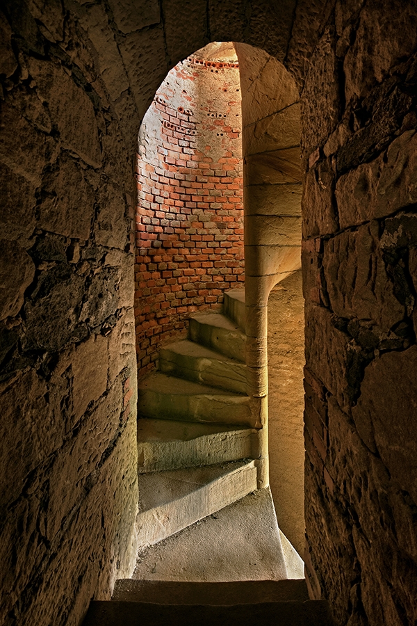 Wendeltreppe in Burg Grodziec