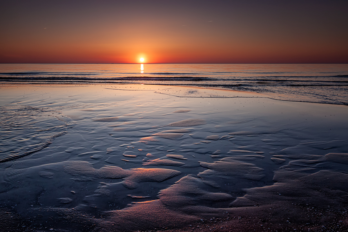 Wenig Wasser am Weststrand