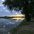 Wenn der Abend kommt, am Kavango, Namiba