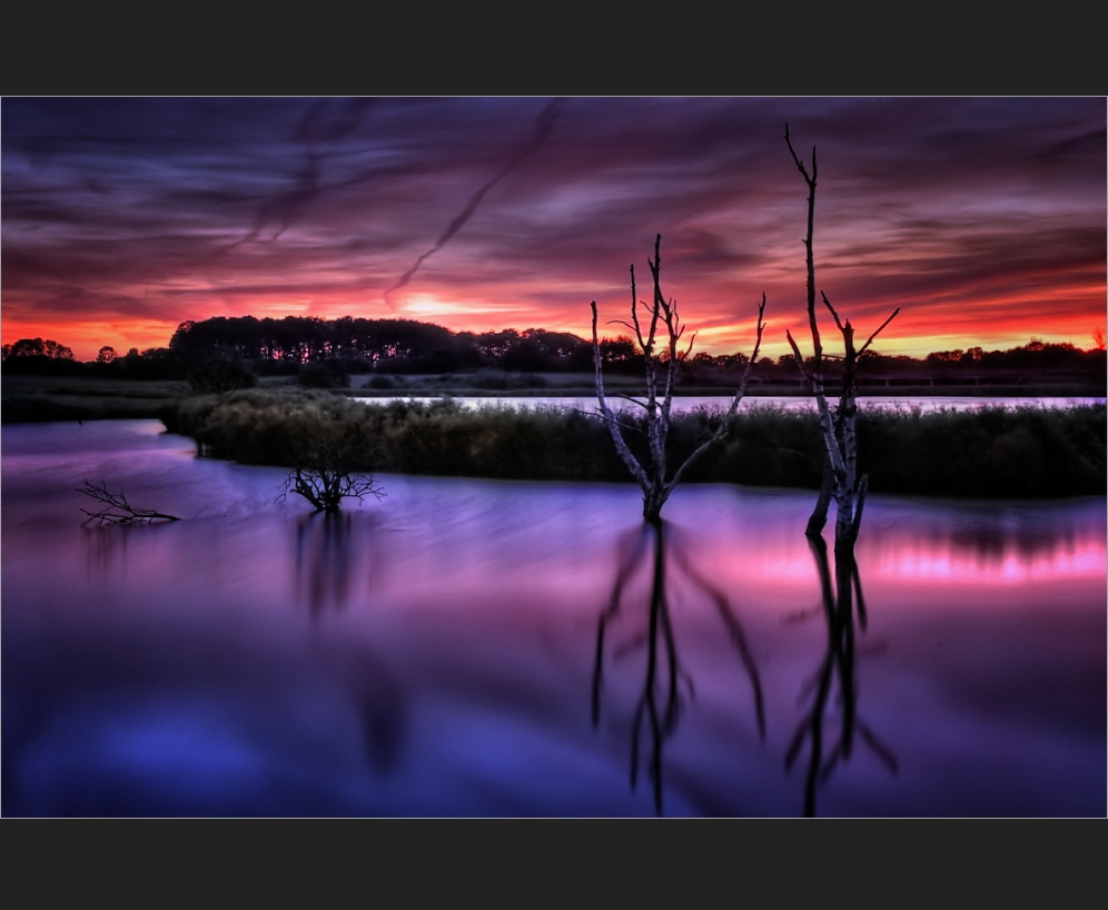 Wenn der Himmel brennt, am Fuhlensee Foto & Bild landschaft, bach