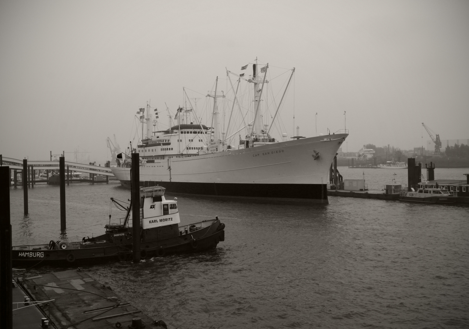 wenn der Nebel im Hamburger Hafen sich lichtet........