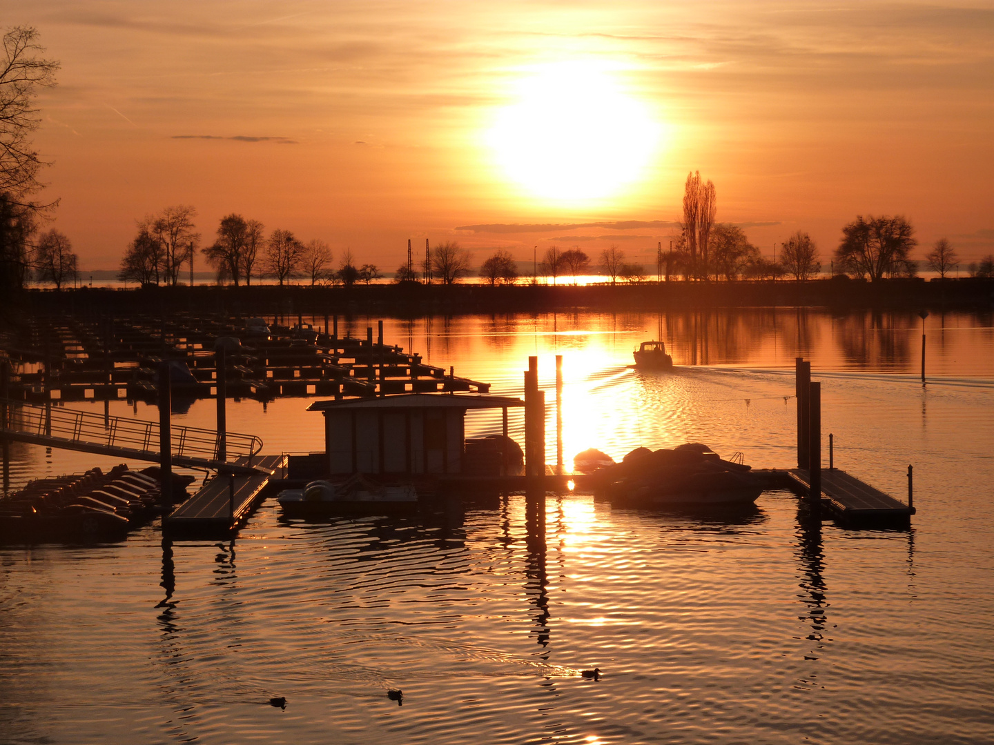 Wenn die Sonne im See versinkt ....