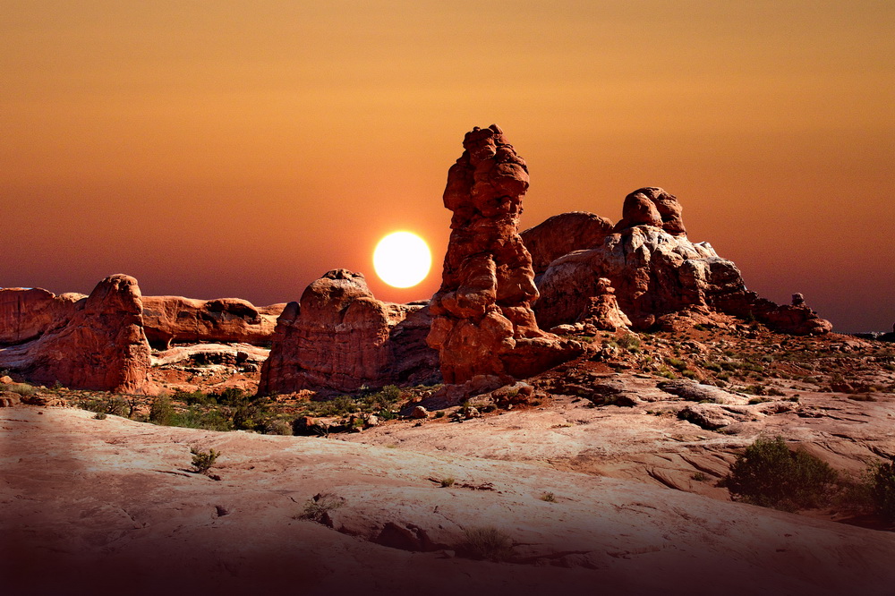 Wenn es Nacht wird im Arches Nationalpark