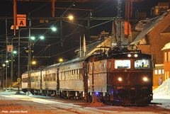 Wenn es Nacht wird im Bahnhof von Kiruna