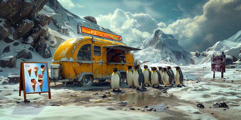 Wenn Pinguine Schlange stehen