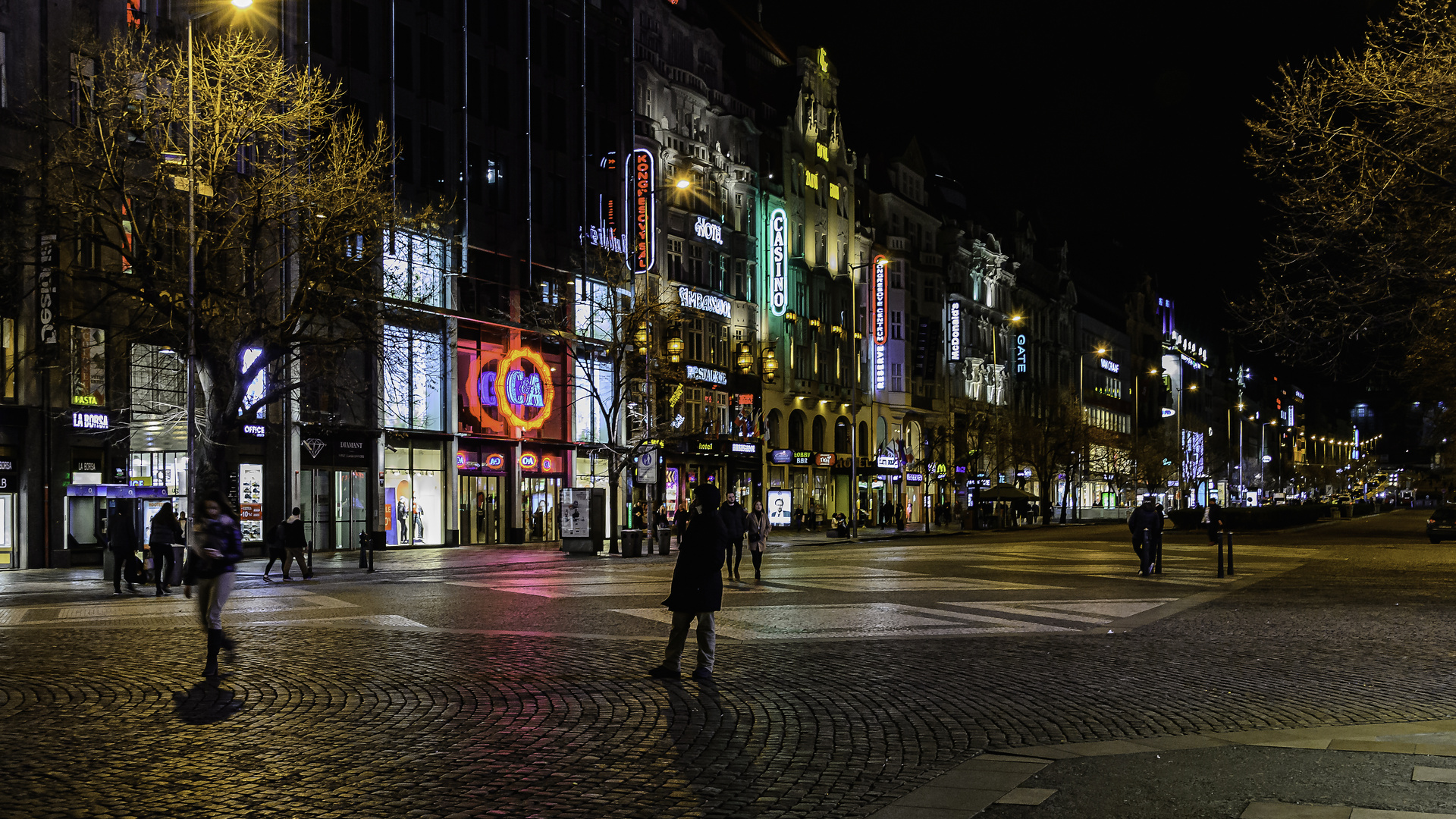 Wenzelsplatz bei Nacht