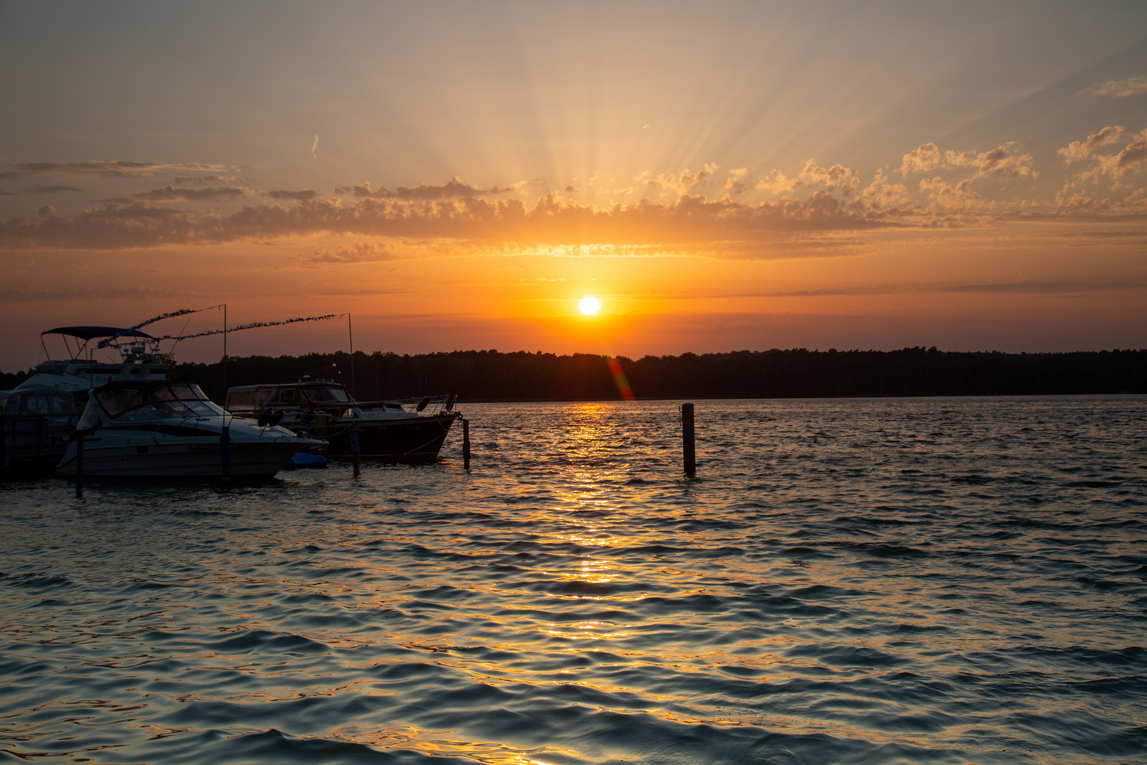 Werbelinsee bei Sonnenuntergang