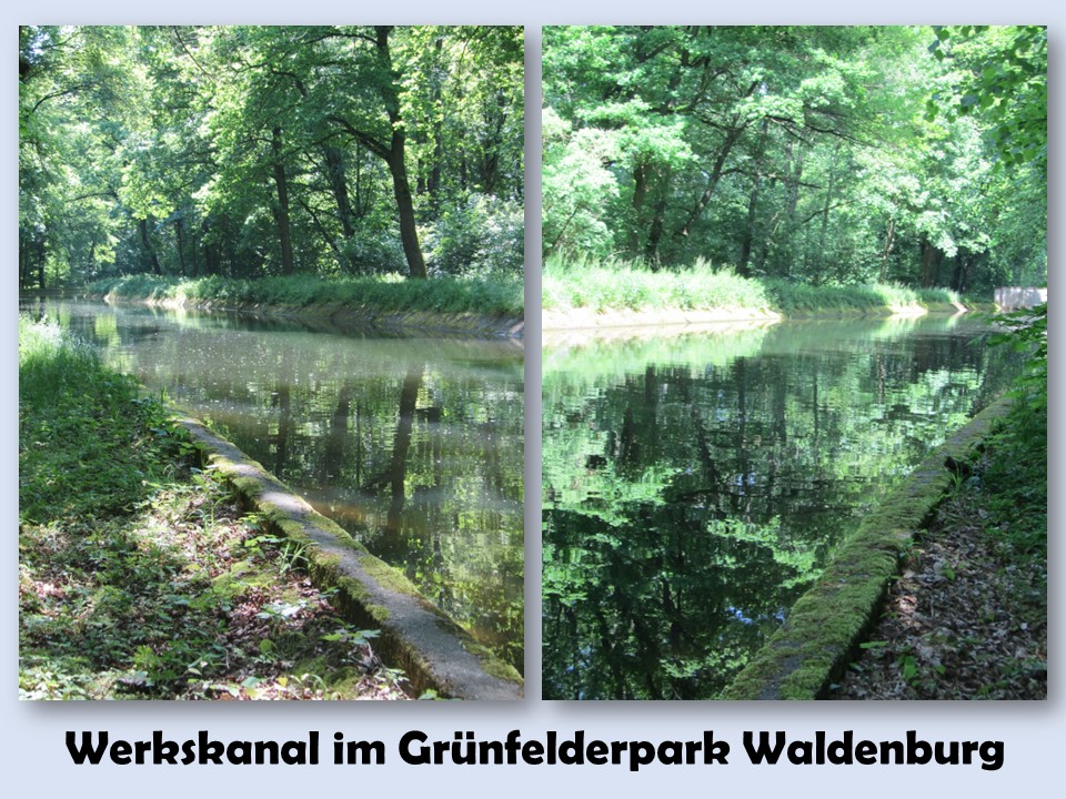 Werkskanal im Grünfelderpark  Waldenburg (Sachsen)