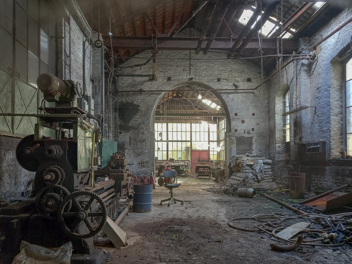 Werkstatt in einer ehemaligen Wollfabrik in Verviers (B)