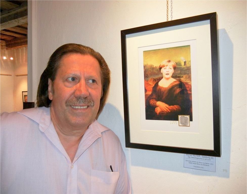 Werner mit Merkel bei Ausstellung in Tschechien Aug. 2012