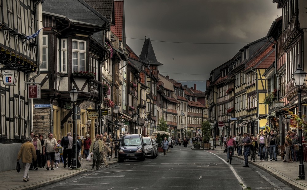 Wernigerode " Blick in die Wernigeröder Altstadt, am Mittag"