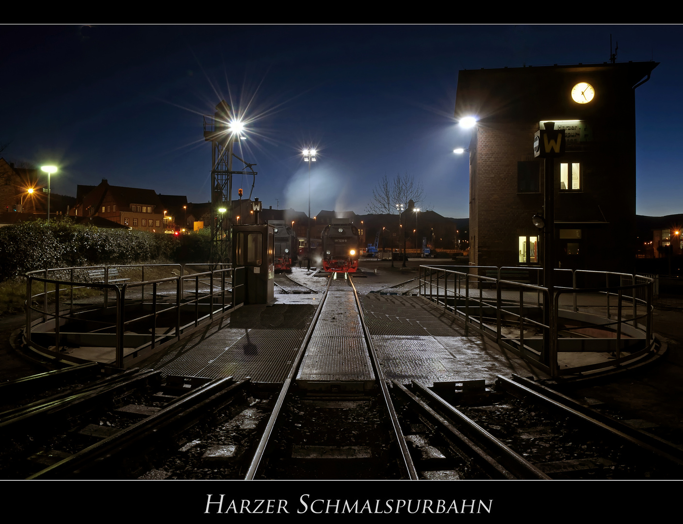 Wernigerode " Harzer Schmalspurbahn, bei Nacht...."