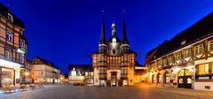 Wernigerode Rathaus Panorama Nachtaufnahme