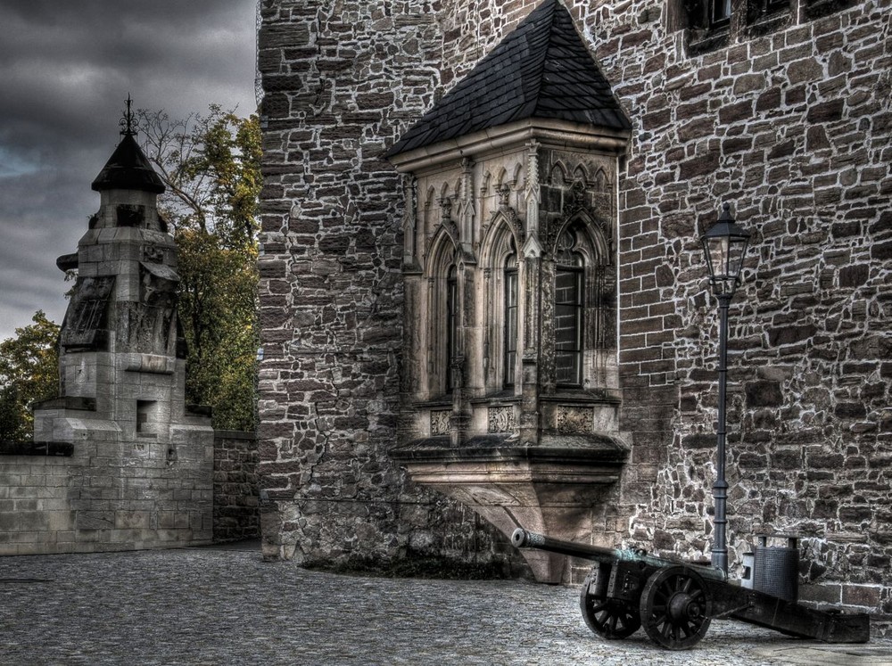 Wernigerode - Sachsen Anhalt " Details vom Schloss in der Abendsonne"