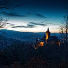 Wernigeröder Schloß zur blauen Stunde / bei Sonnenuntergang