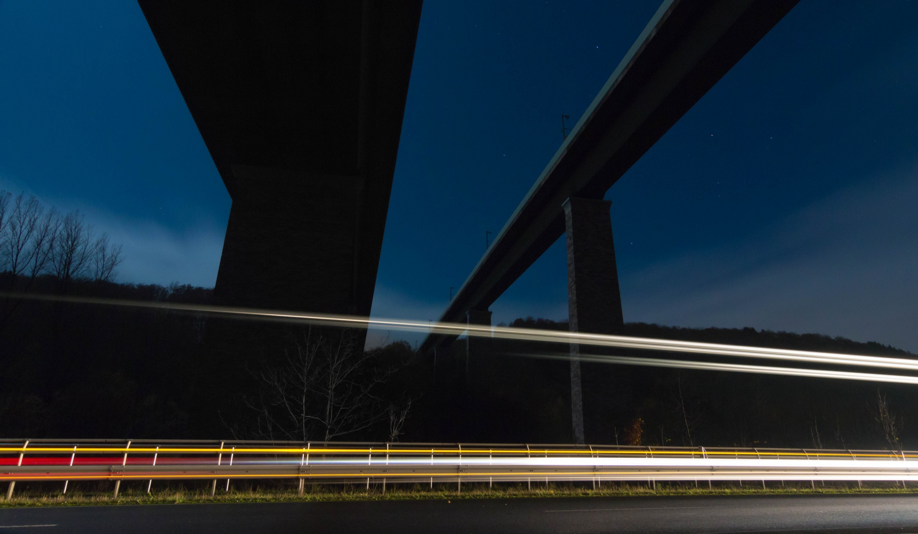 Werratalbrücke bei Nacht