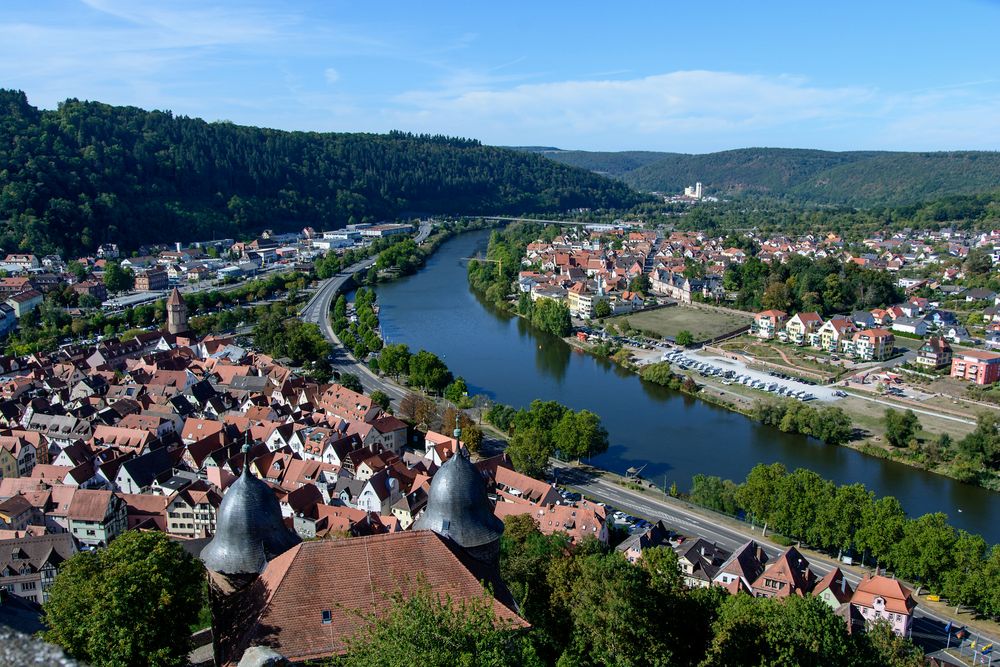 Wertheim Blick von der Burg mainabwärts