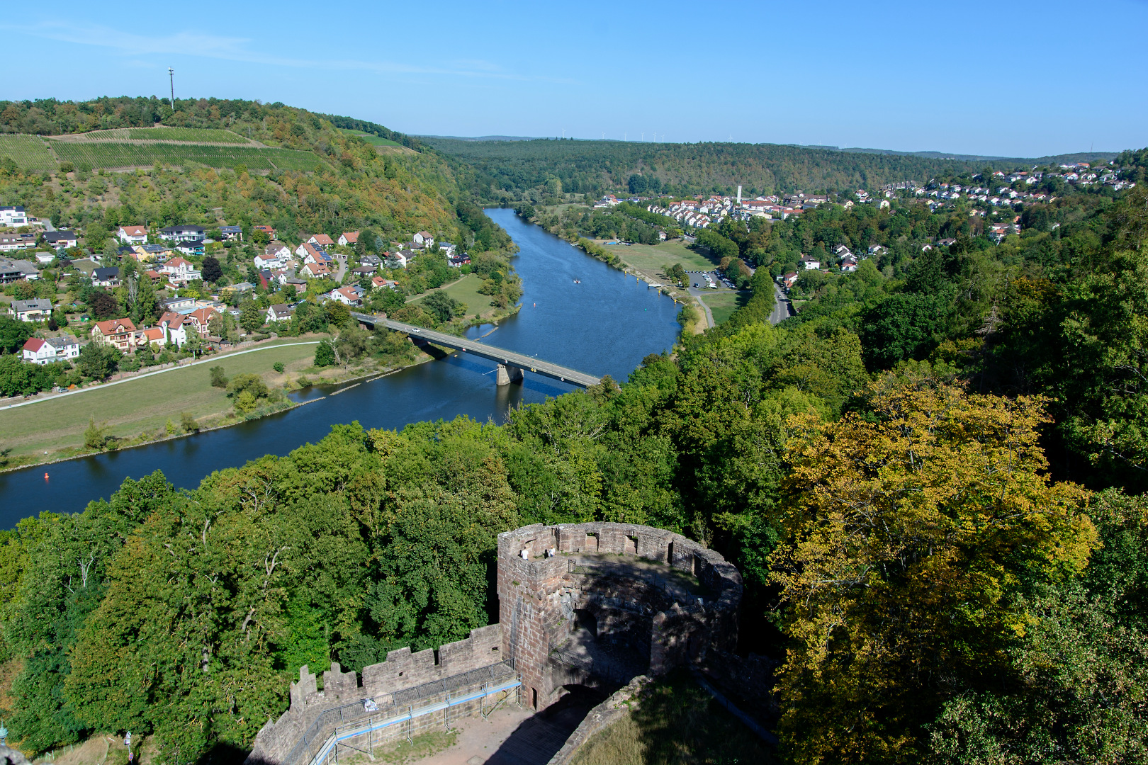 Wertheim Blick von der Burg mainaufwärts