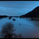 Weser bei Porta Westfalica während des Hochwasser