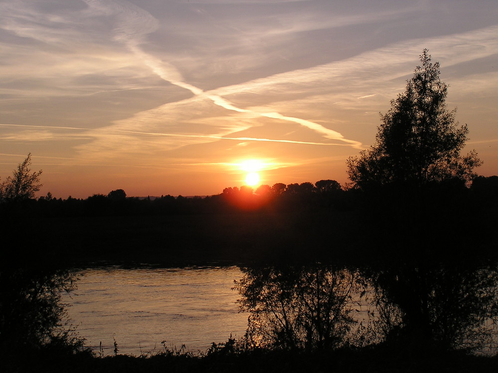 Weser Sonnenuntergang