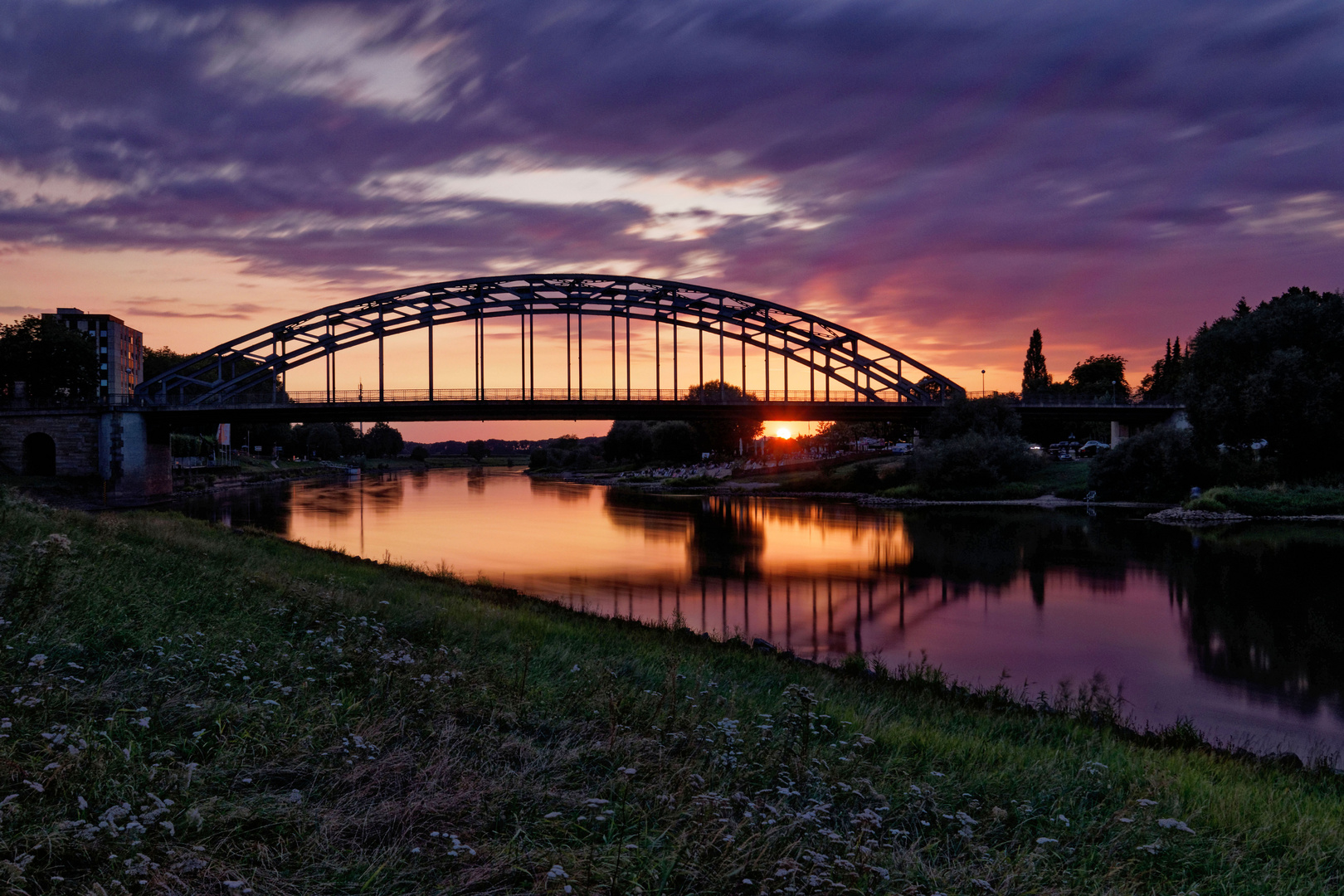 Weserbrücke Rinteln, Langzeitbelichtung