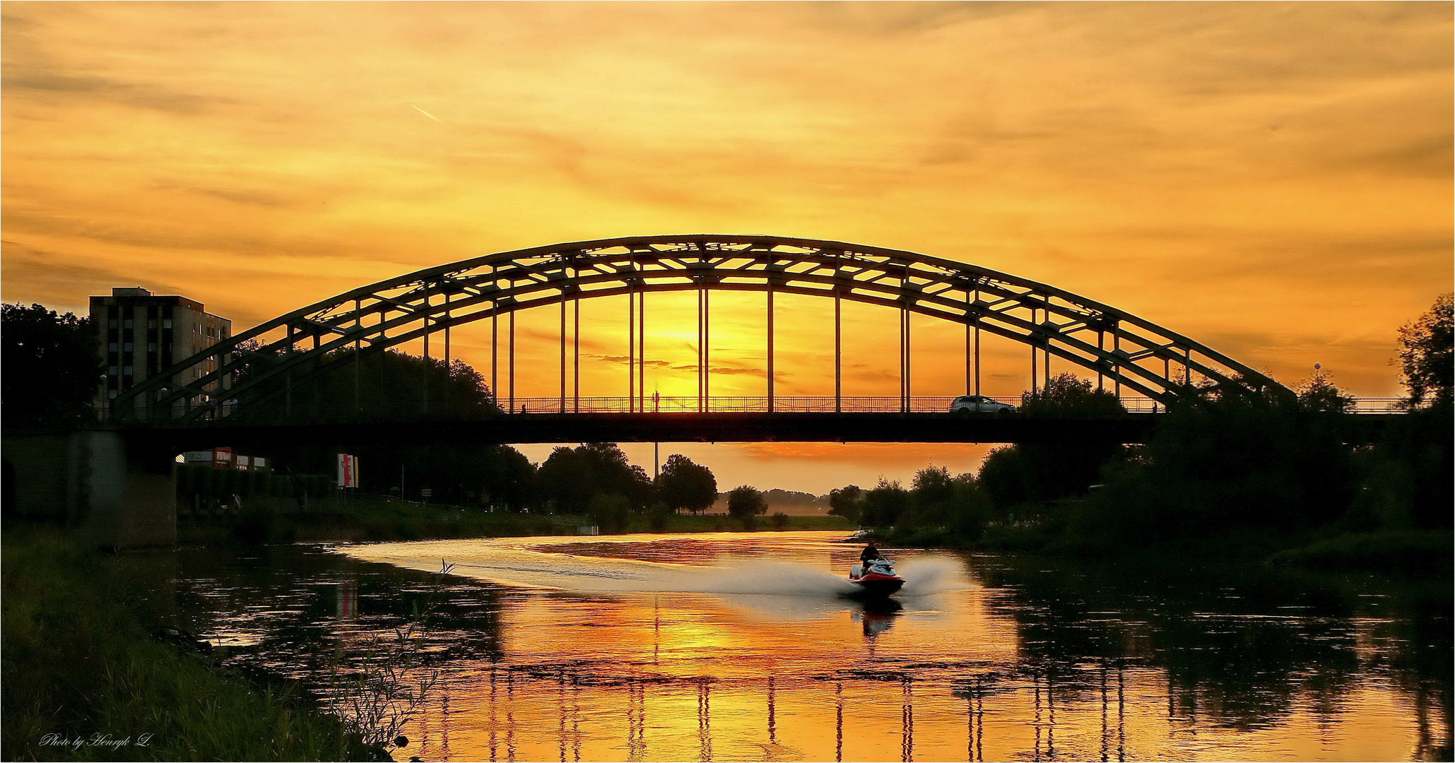 Weserbrücke Rinteln - Sonnenuntergang