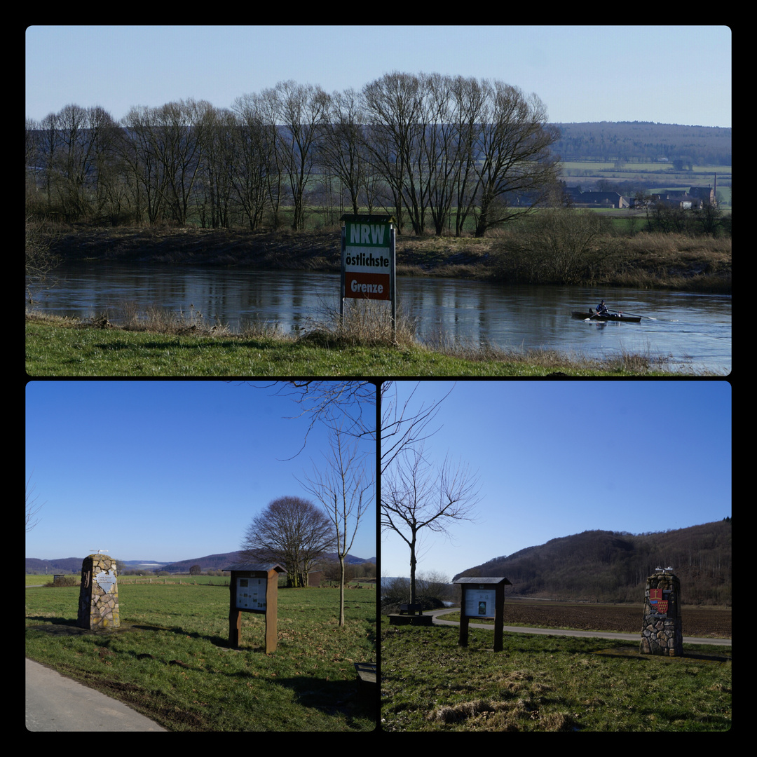 Weserradweg Oestlichster Punkt v.NRW