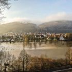 Wesertal Oberweser Hochwasser in Gieselwerder im Herbst 2010