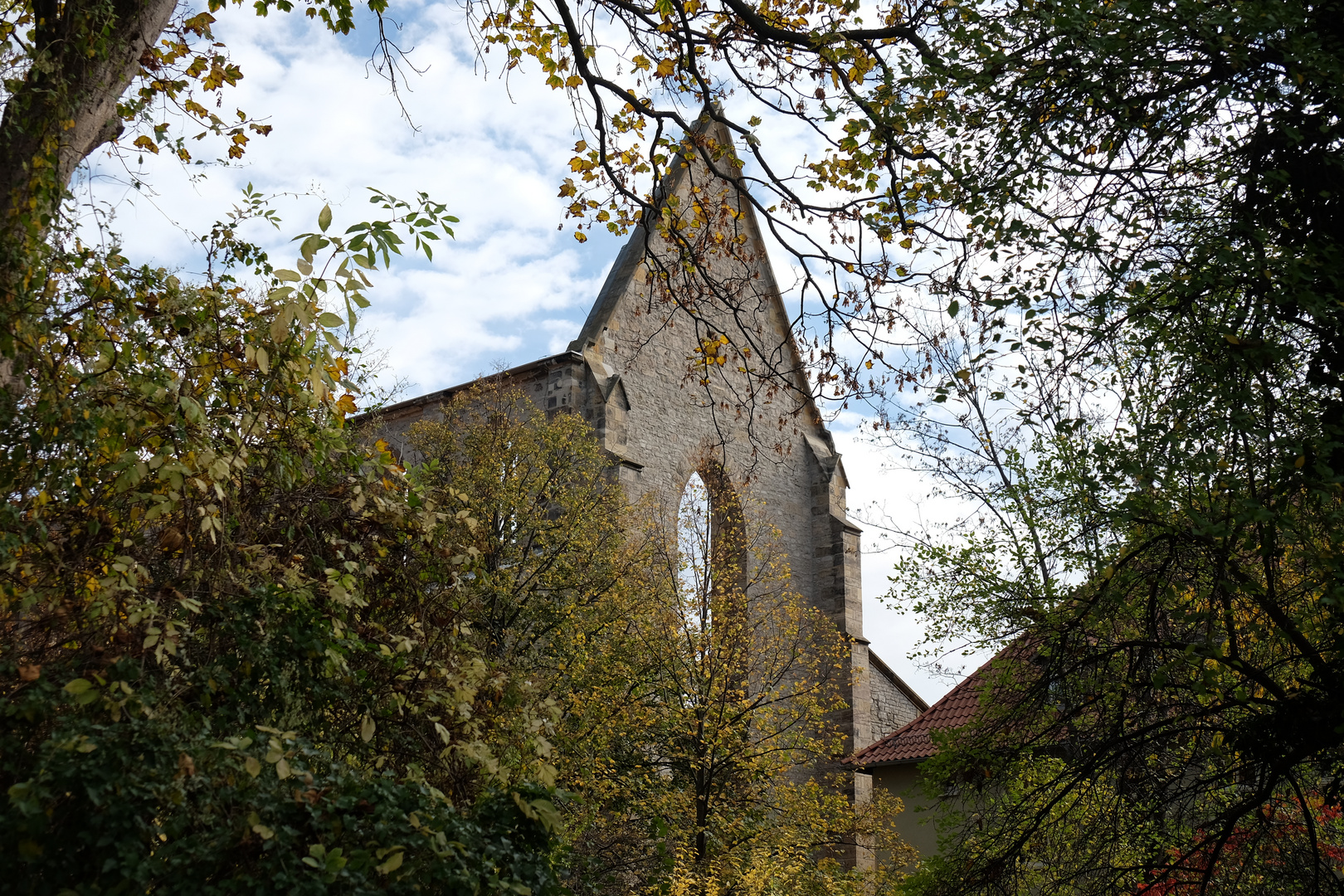West-Seite der "Barfüsser-Kirche" in Erfurt.