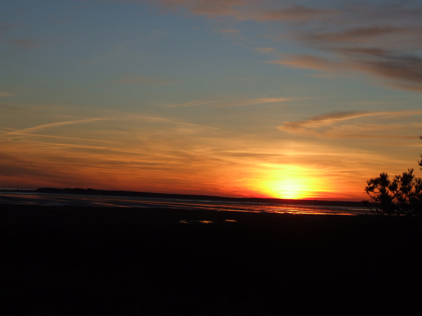 Westanleger bei Sonnenuntergang