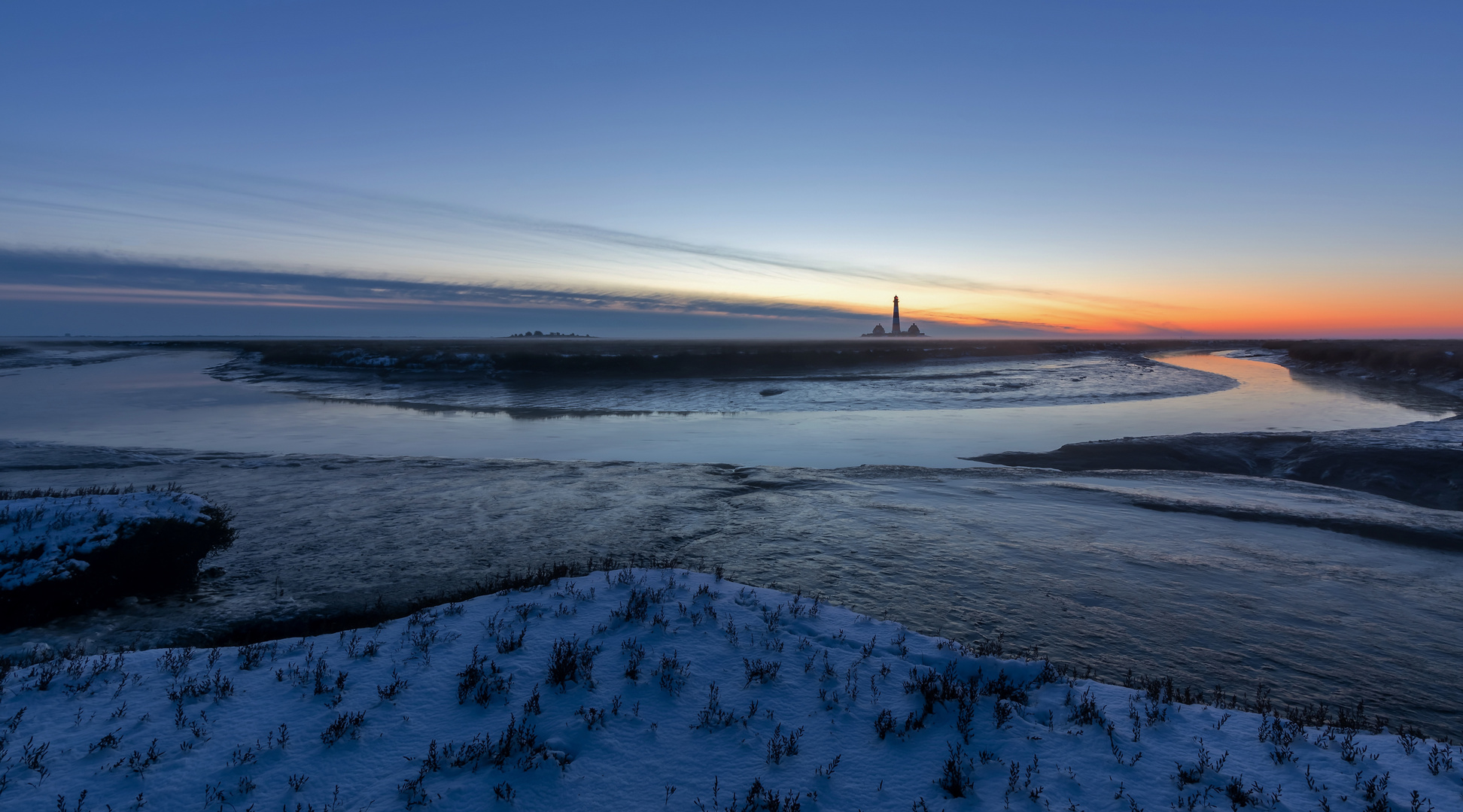 Westerhever im Winterabendlicht