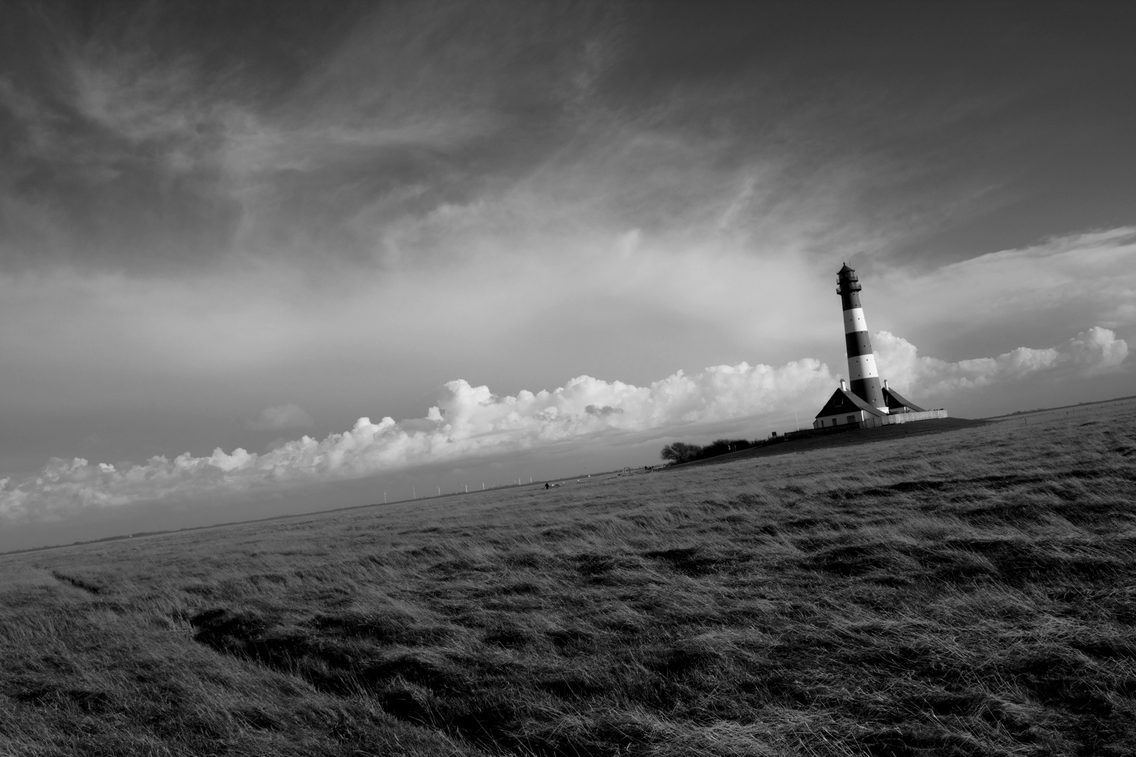 Westerhever in schwarz/weiß