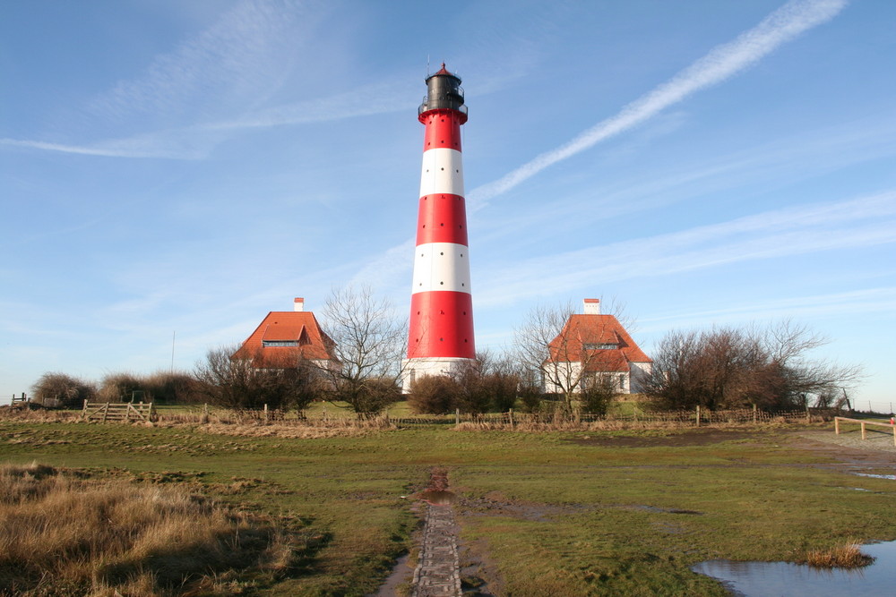 Westerhever Leuchtturm ablandige Sicht