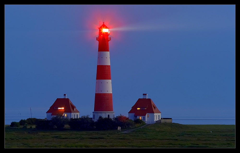 Westerhever Leuchtturm bei Nacht