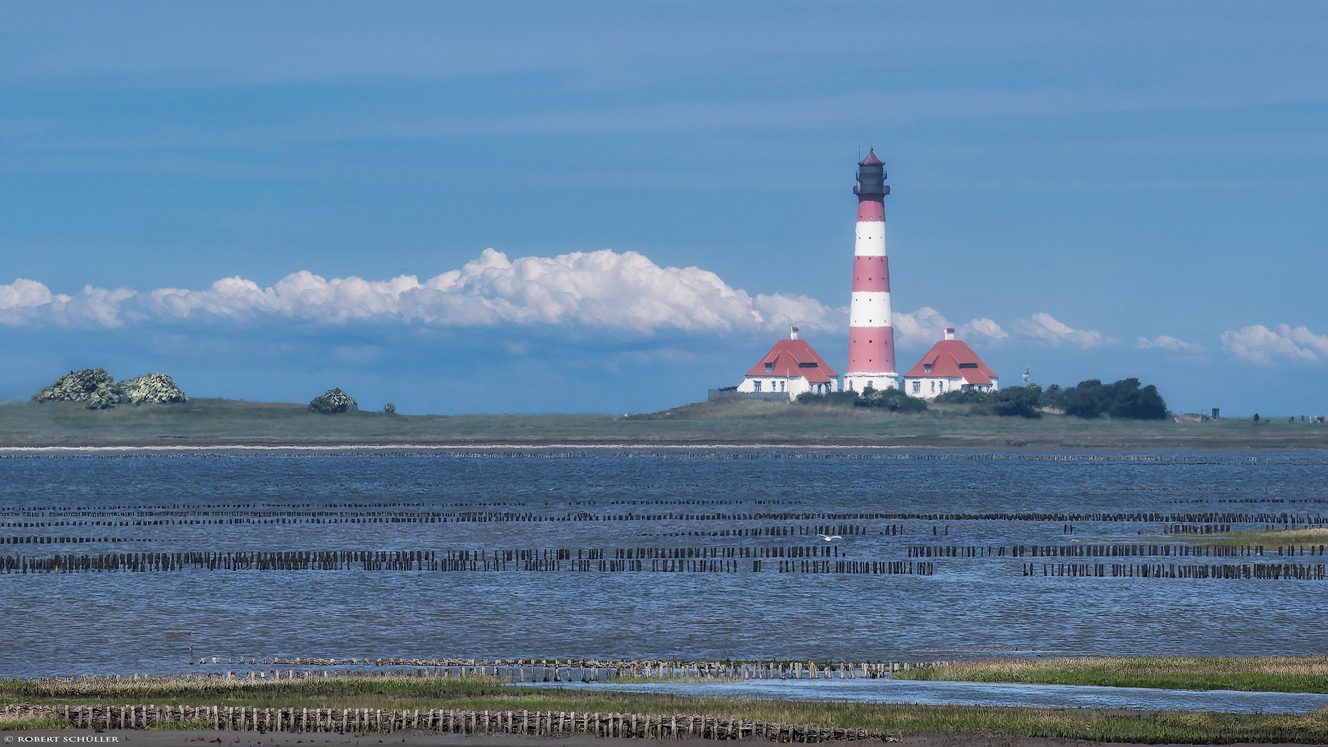 Westerhever Leuchtturm: Fata Morgana im Wattenmeer