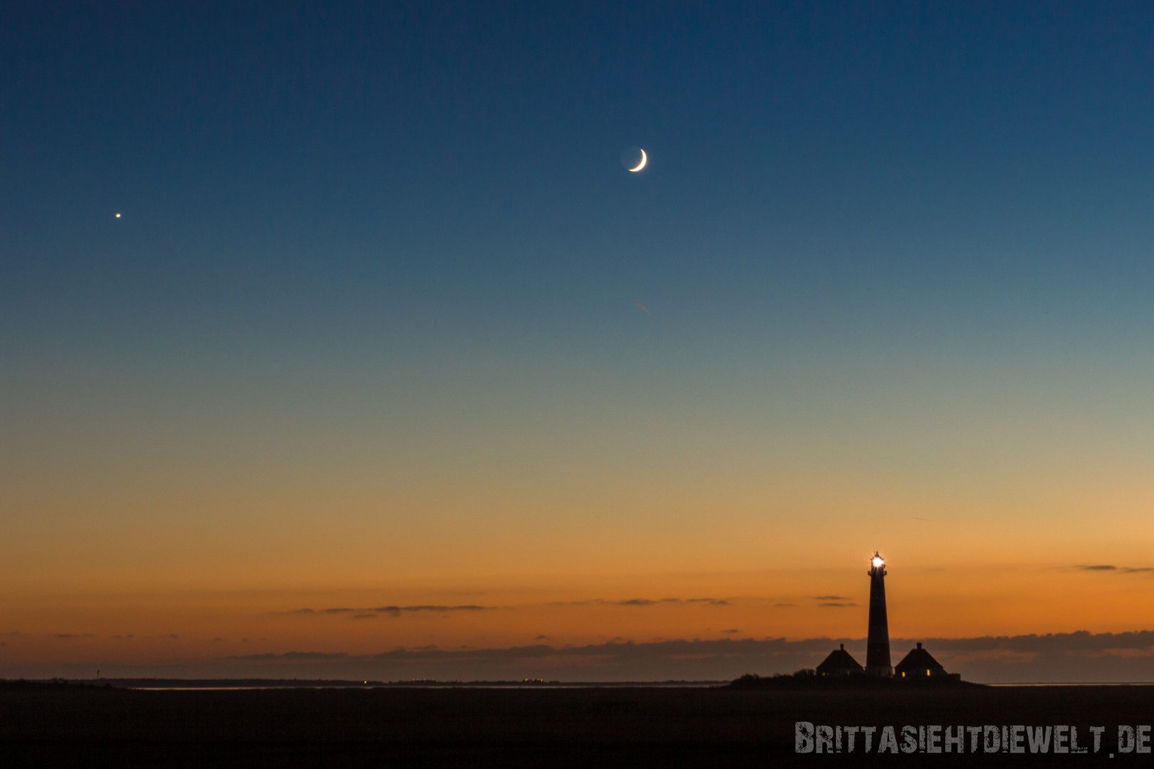 Westerhever Leuchtturm im Dämmerlicht